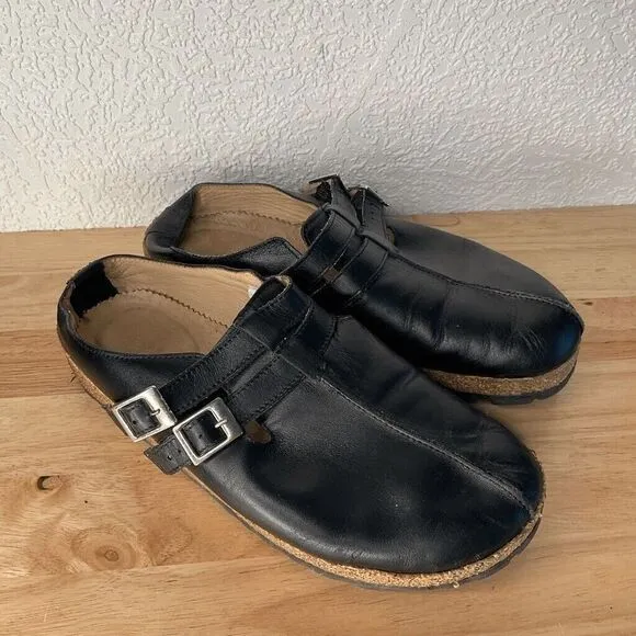 Haflinger 8 Hope Women'sLeather Round Toe Slip On Indoor/Outdoor Clogs 39/8-8.5