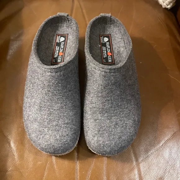 Haflinger grey wool mules Size 37 (6.5) NEW condition
