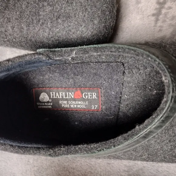 Haflinger  GZH Grizzly Closed Heel Style Wool Clogs Charcoal 37 Women's US 6.