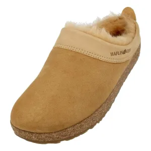 HAFLINGER SNOWBIRD LAMBSKIN LEATHER CLOG UNISEX TAN EU 38