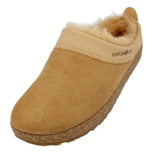 HAFLINGER SNOWBIRD LAMBSKIN LEATHER CLOG UNISEX TAN EU 38