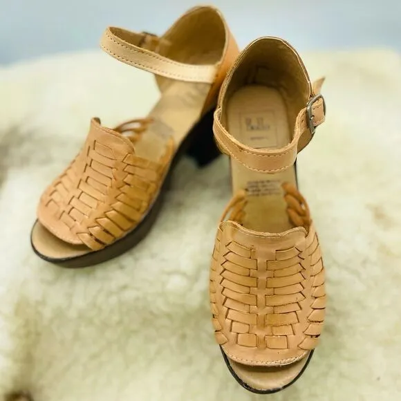 Handmade with genuine leather, Nude Open-Toe High Heels