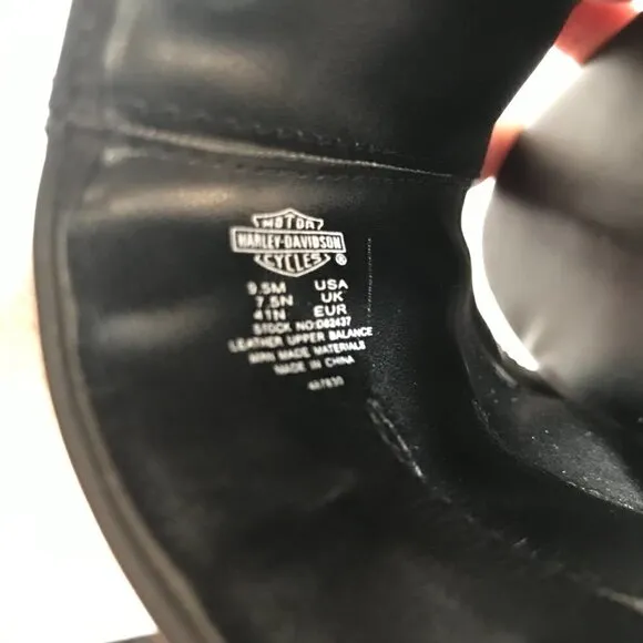 Harley Davidson Black Platform Heel Studded Sandal 9.5
