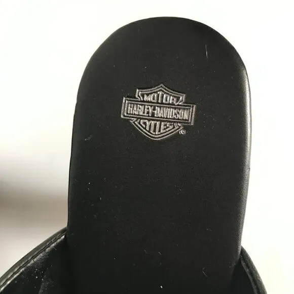 Harley Davidson Black Platform Heel Studded Sandal 9.5