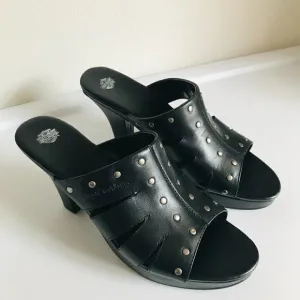 Harley Davidson Black Platform Heel Studded Sandal 9.5