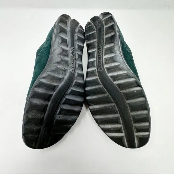 Hartjes XS Suede Casual Lace Up Sneaker Shoes Green Size 7.5