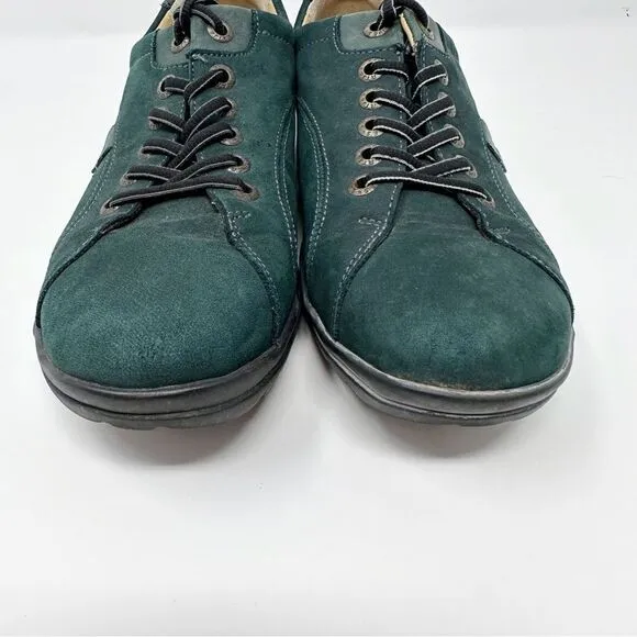 Hartjes XS Suede Casual Lace Up Sneaker Shoes Green Size 7.5