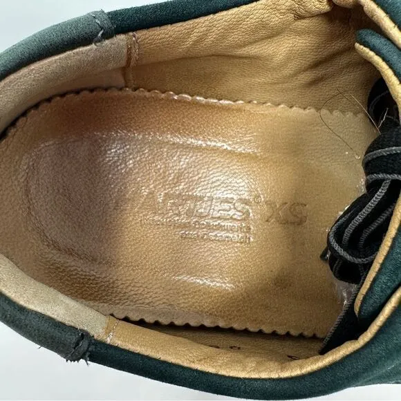 Hartjes XS Suede Casual Lace Up Sneaker Shoes Green Size 7.5