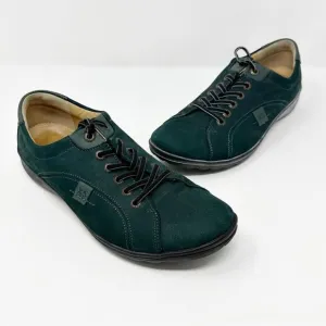 Hartjes XS Suede Casual Lace Up Sneaker Shoes Green Size 7.5