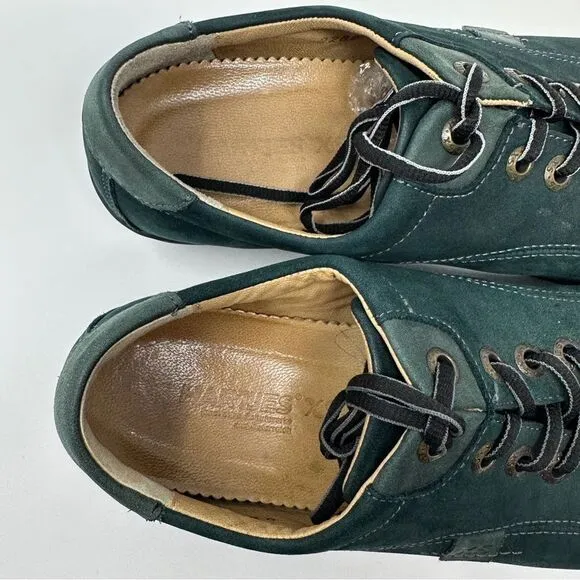 Hartjes XS Suede Casual Lace Up Sneaker Shoes Green Size 7.5