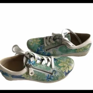 Hartjes Printed Side Zip Low Top Floral Sneaker