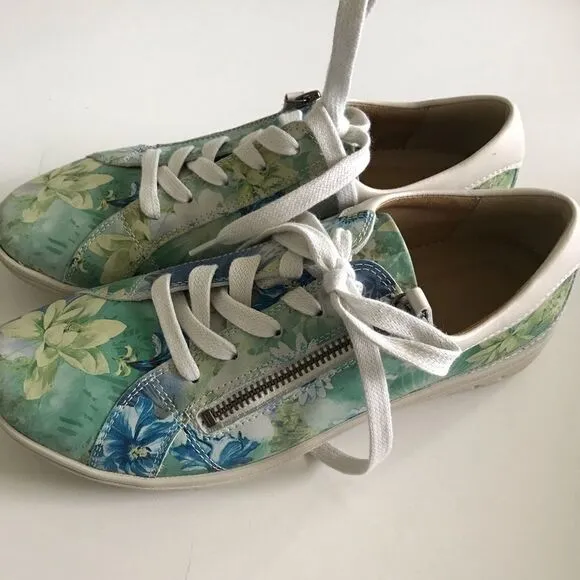 Hartjes Printed Side Zip Low Top Floral Sneaker
