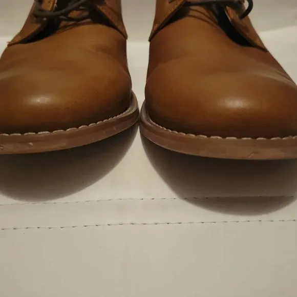Hawker Rye Porewia Speed Lace Derby Tan Leather Oxfords, Men's 8.5, EUC!