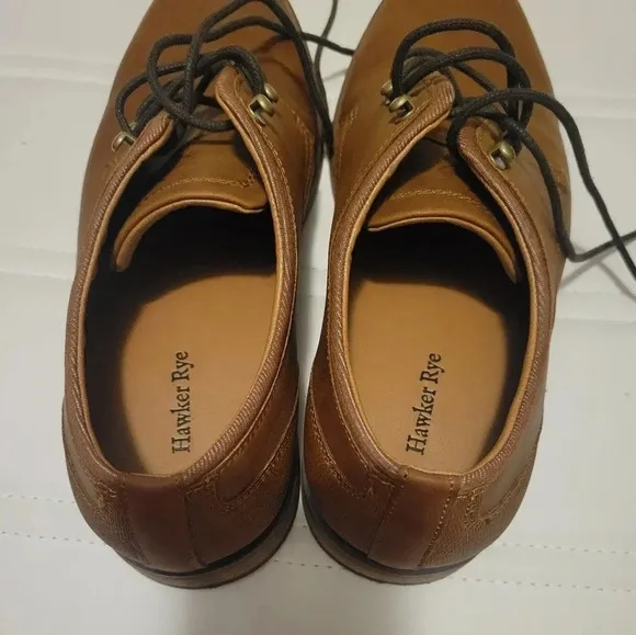 Hawker Rye Porewia Speed Lace Derby Tan Leather Oxfords, Men's 8.5, EUC!