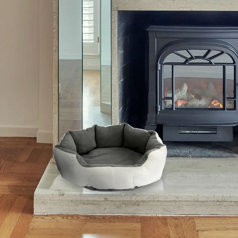 Heated 26-inch Medium size Dog Bed in White Grey with 6ft Electric Cord