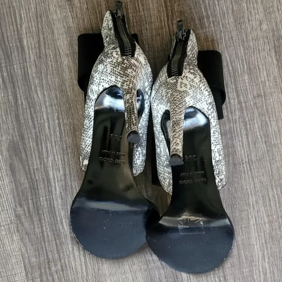 Helmut Lang Mimeo Reptile Sandal Ankle Wrap Heels