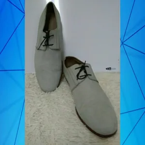 HEUTCHY &quot;ISAAC&quot; MENS LIGHT GREY SUEDE OXFORDS