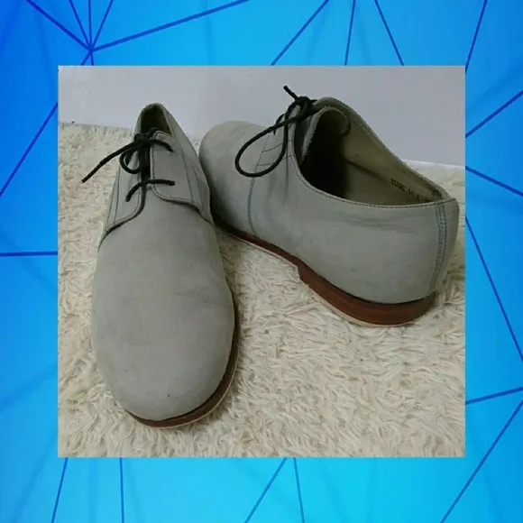 HEUTCHY &quot;ISAAC&quot; MENS LIGHT GREY SUEDE OXFORDS