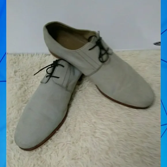HEUTCHY &quot;ISAAC&quot; MENS LIGHT GREY SUEDE OXFORDS