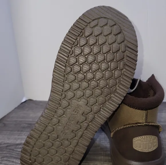 Hey Dude Bradley Boot Mens 10 Brown Waxed Canvas  Slip On Lightweight