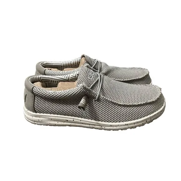 Hey Dude Mens Ash Gray Comfort Lightweight Wally Sox Loafer Boat Shoes Size 8