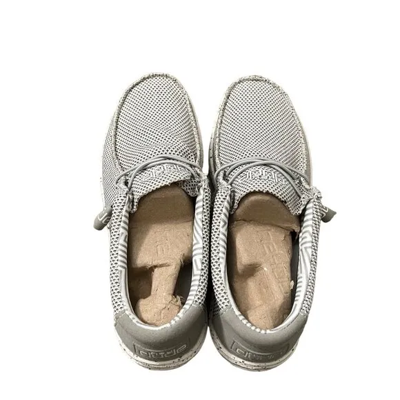 Hey Dude Mens Ash Gray Comfort Lightweight Wally Sox Loafer Boat Shoes Size 8