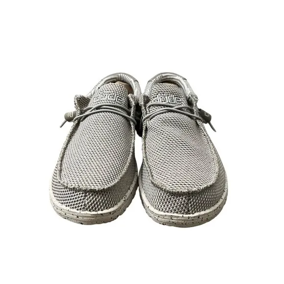 Hey Dude Mens Ash Gray Comfort Lightweight Wally Sox Loafer Boat Shoes Size 8