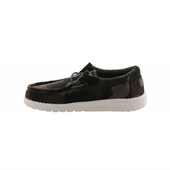 Hey Dude Wally Linen Camo Youth Slip-on
