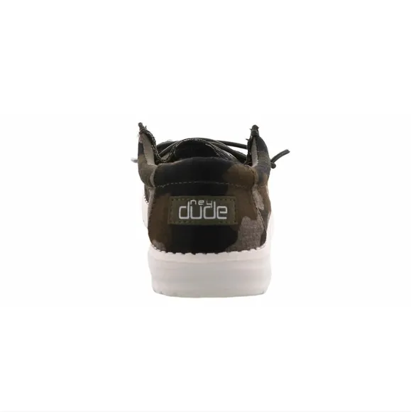 Hey Dude Wally Linen Camo Youth Slip-on