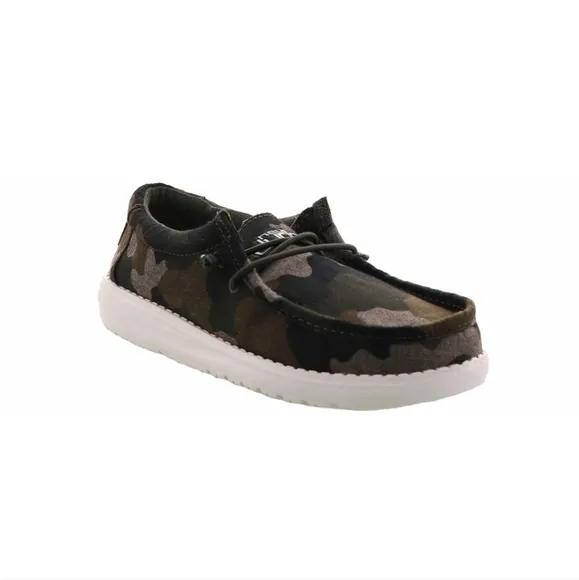 Hey Dude Wally Linen Camo Youth Slip-on