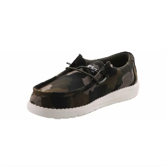 Hey Dude Wally Linen Camo Youth Slip-on