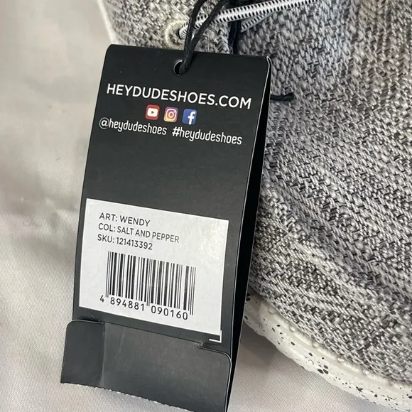 HEY DUDE WENDY SALT AND PEPPER Lightweight Slip-On Women’s Shoe Sz 5 NWT