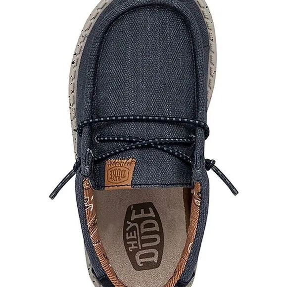 Hey dude, toddler boys Wally washed canvas loafer size TD 5 navy nwt