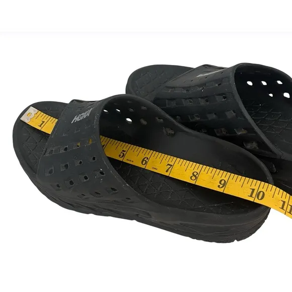 HOKA ONE ONE Black Recovery Slides Thick Sole Minimalist Design Mens 8 Womens 10