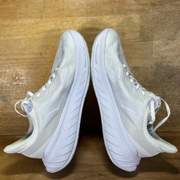 Hoka One One Carbon X 2 LIGHTWEIGHT Womens Size 9 Running Shoes Sneakers White