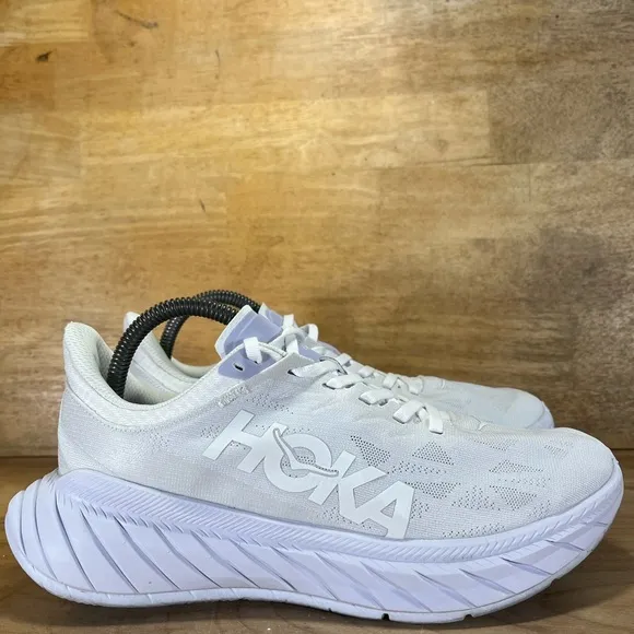 Hoka One One Carbon X 2 LIGHTWEIGHT Womens Size 9 Running Shoes Sneakers White