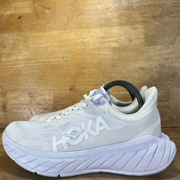 Hoka One One Carbon X 2 LIGHTWEIGHT Womens Size 9 Running Shoes Sneakers White