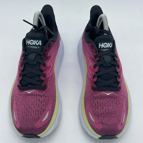 HOKA ONE ONE Clifton 8 &quot;Ibis Rose Pink Green' Womens Running Shoes Size 7.5B