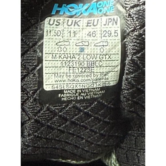 Hoka One One Kaha 2 Low GTX Hiking Shoes 1123190-BBLC Mens 11.5