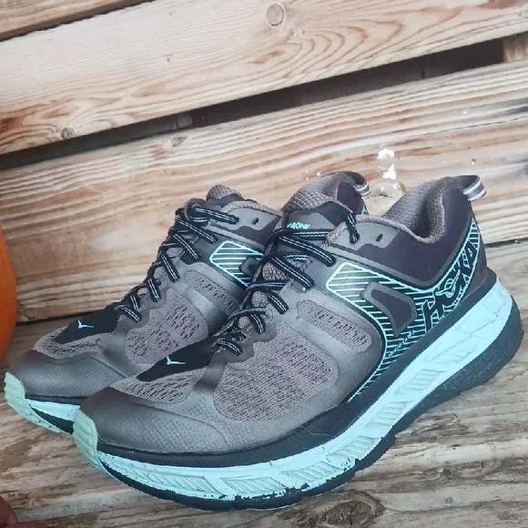 Hoka Stinson ATR 5 One One Athletic Shoes - Gray and Teal