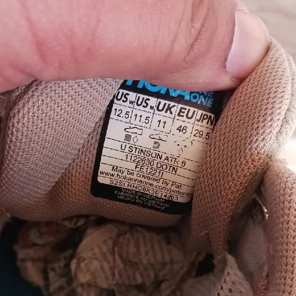 Hoka Stinson AtR 6 Tan and Yellow Athletic Shoes with Maximalist Cushioning