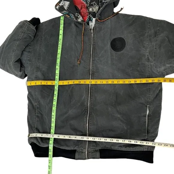 HOT TUNA Australia Jacket Insulated Grey Cotton Canvas Surf Brand Size Large