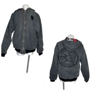 HOT TUNA Australia Jacket Insulated Grey Cotton Canvas Surf Brand Size Large
