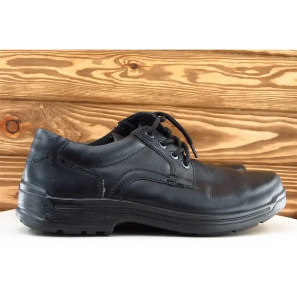 Hotter‎ Shoes Sz 8 M Black Derby Oxfords Leather Men Burton