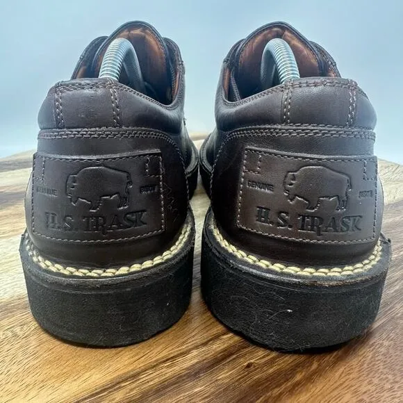 H.S. Trask Shoes Men’s US 10 M Authentic Bison Brown Leather Oxfords Shoes