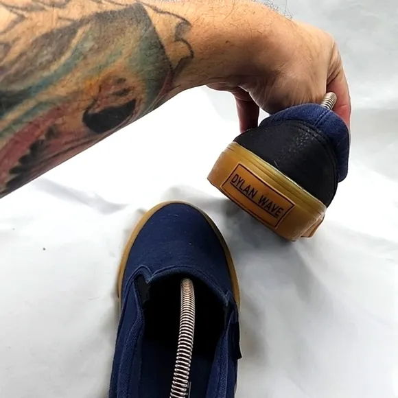 HUF DYLAN WAVE STYLE SCOTT SKATEBOARDING SNEAKERS CANVAS GUM SOLES BLUE IN GUC