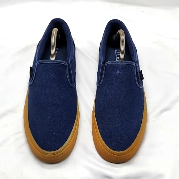 HUF DYLAN WAVE STYLE SCOTT SKATEBOARDING SNEAKERS CANVAS GUM SOLES BLUE IN GUC