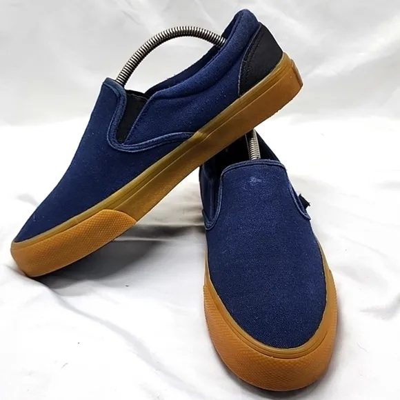 HUF DYLAN WAVE STYLE SCOTT SKATEBOARDING SNEAKERS CANVAS GUM SOLES BLUE IN GUC
