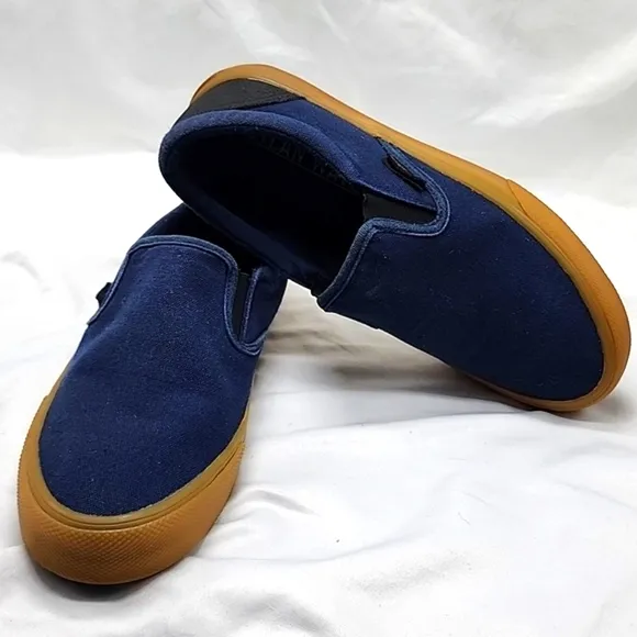 HUF DYLAN WAVE STYLE SCOTT SKATEBOARDING SNEAKERS CANVAS GUM SOLES BLUE IN GUC