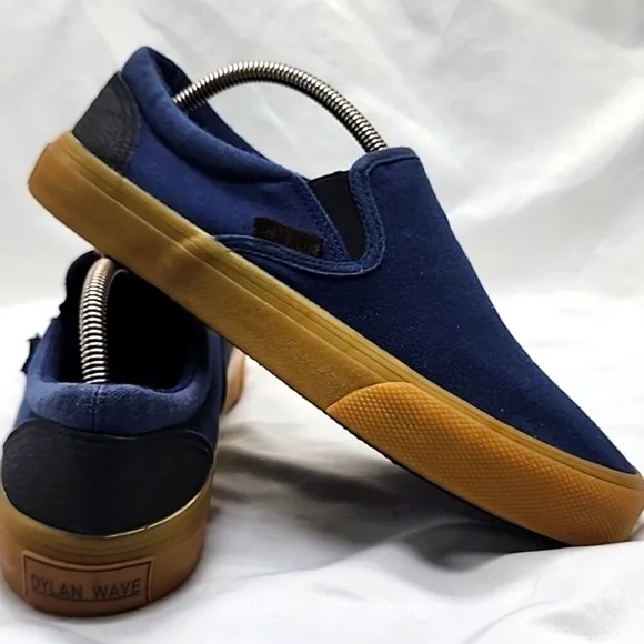 HUF DYLAN WAVE STYLE SCOTT SKATEBOARDING SNEAKERS CANVAS GUM SOLES BLUE IN GUC